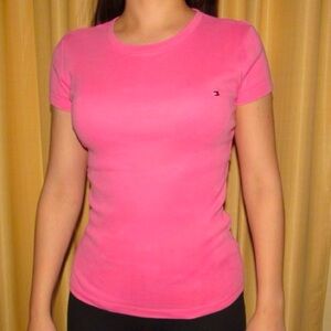Tommy Hilfiger Hot pink short sleeve pullover